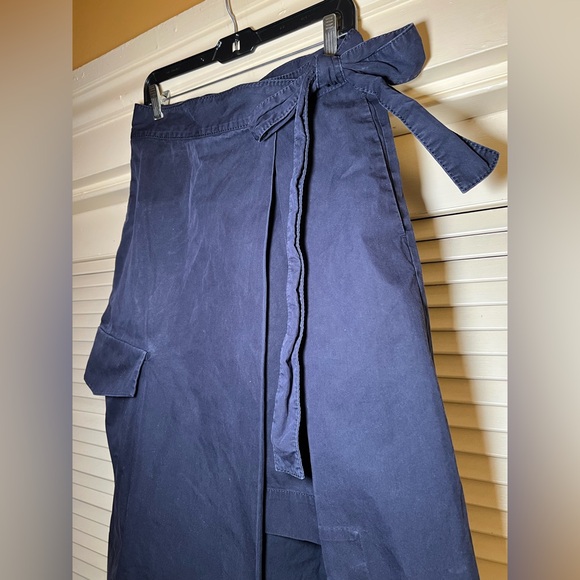 COS Asymmetrical Cargo Utility Wrap Skirt Cotton Chino, size 40 Large Minimalist - Picture 6 of 10